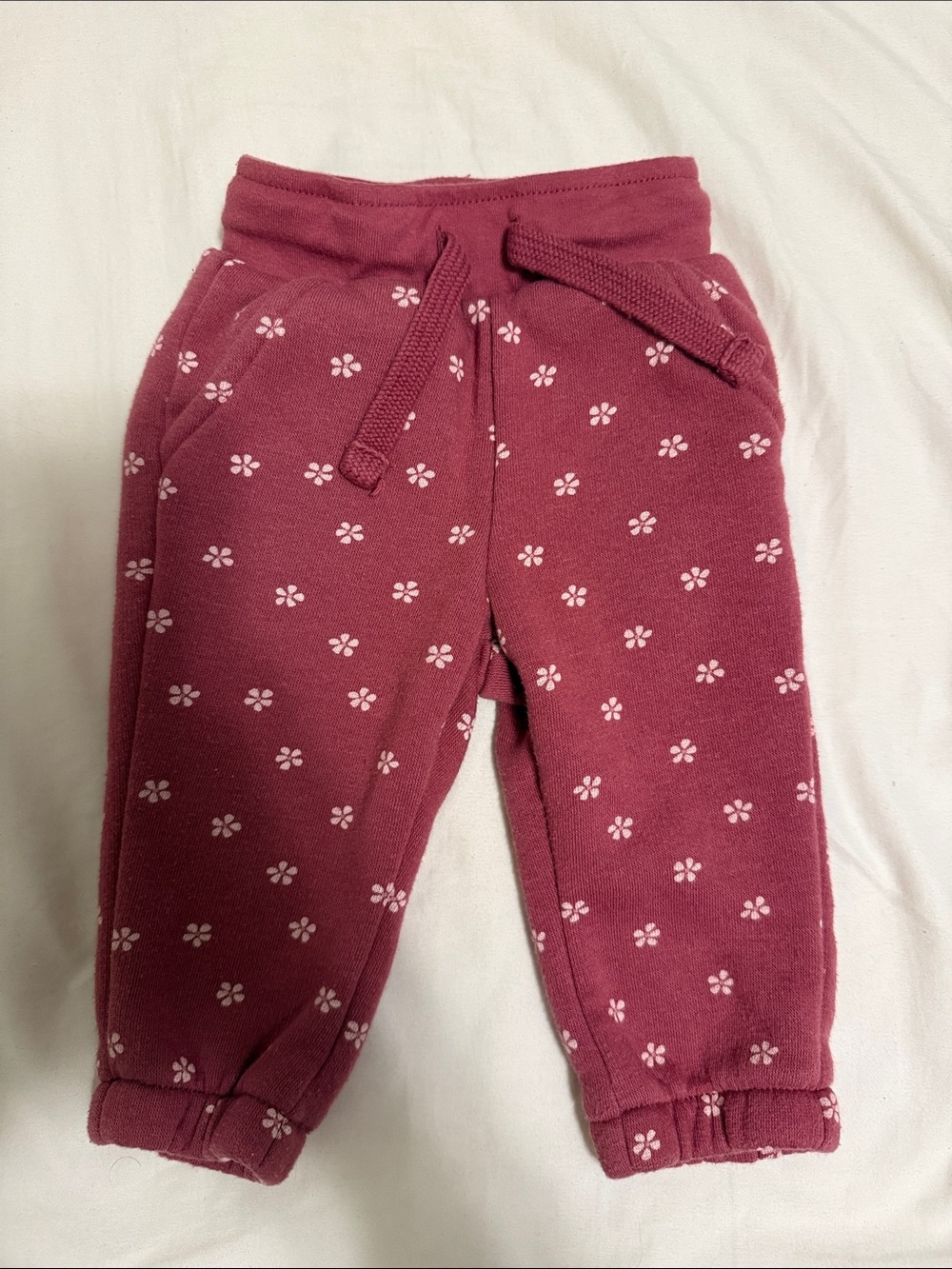 okie dokie Mauve Pink Floral Fleece Joggers